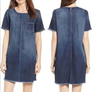 Current/Elliott frayed-edge denim dress